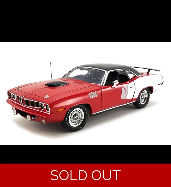 Acme 1971 Plymouth Hemi Cuda 1/18 Diecast - Raileye Red